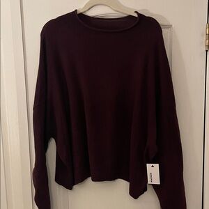 Cozy Sonoma Burgundy Sweater. Roll collar Size XL NWT